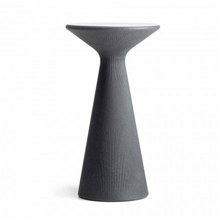 طاولة قهوة خارجية دائرية عالية مصنوعة من البولي إيثيلين والـ HPL، صنعت في إيطاليا - ديزموند Viadurini