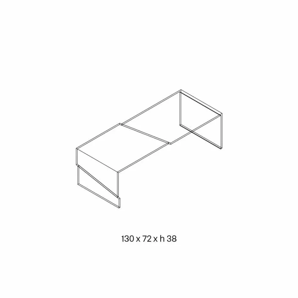طاولة قهوة منخفضة لغرفة المعيشة مصنوعة من زجاج شفاف معلق - خصم Viadurini