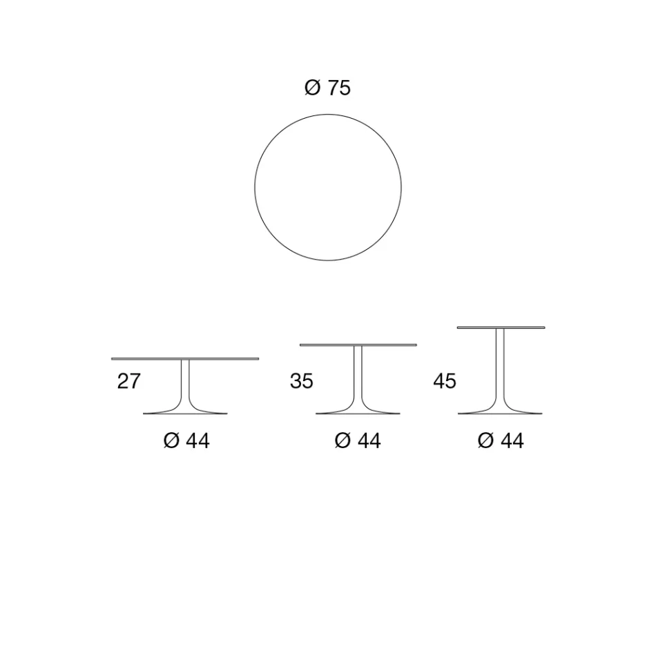 طاولة قهوة منخفضة من المعدن والسيراميك بأحجام مختلفة - أميريو Viadurini