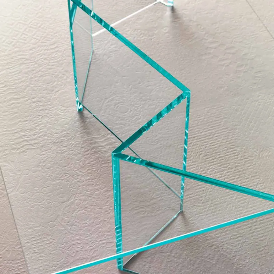 طاولة قهوة منخفضة من زجاج شفاف للغاية، متوفرة بمقاسين، صنع في إيطاليا - عشوائي Viadurini