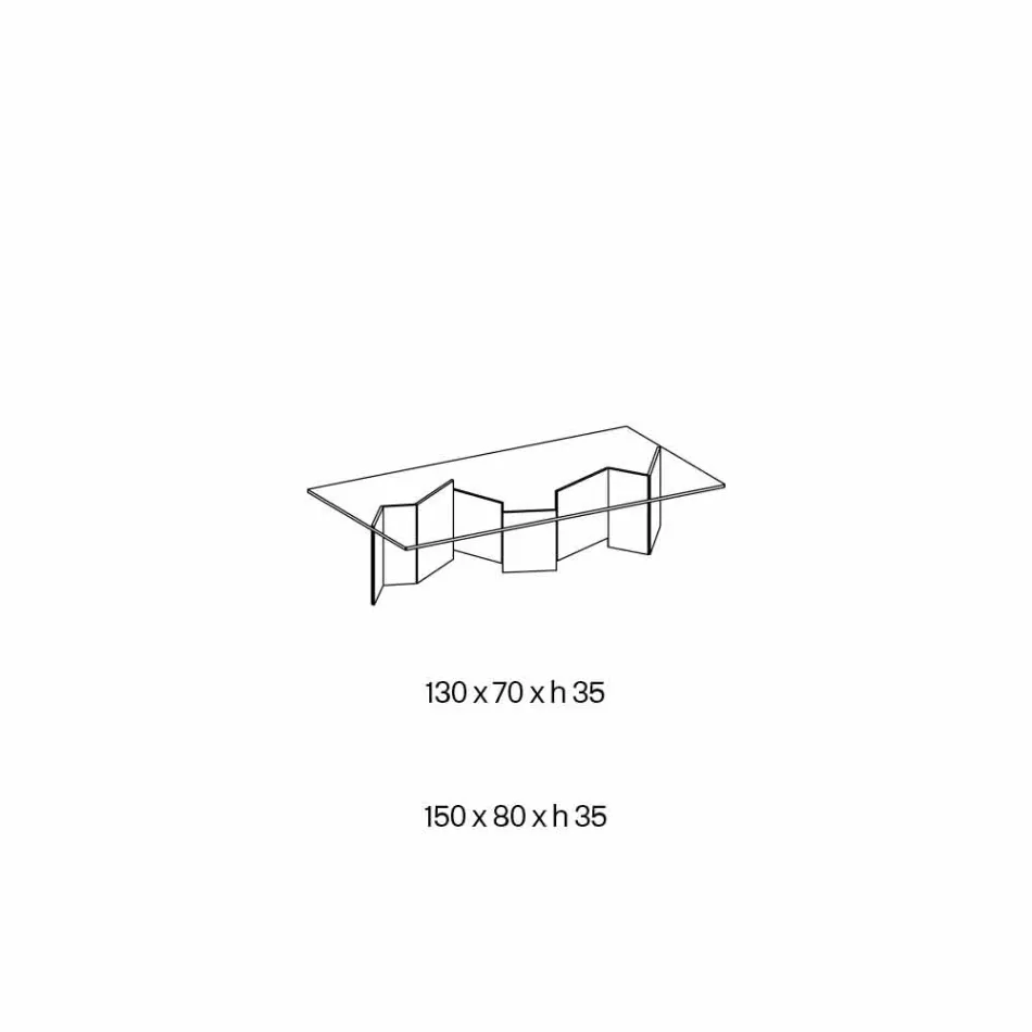 طاولة قهوة منخفضة من زجاج شفاف للغاية، متوفرة بمقاسين، صنع في إيطاليا - عشوائي Viadurini