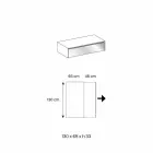 طاولة منخفضة لغرفة المعيشة مصنوعة من الزجاج المدخن وأدراج خشبية، متوفرة بثلاثة أحجام - مانترا Viadurini