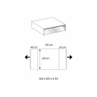 طاولة منخفضة لغرفة المعيشة مصنوعة من الزجاج المدخن وأدراج خشبية، متوفرة بثلاثة أحجام - مانترا Viadurini