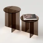 طاولة قهوة لاريس برونزية زجاجية بتصميم أنيق، صنع في إيطاليا Viadurini