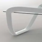 طاولة بيضاء بتصميم عصري مصنوعة من الزجاج وAdamantx® Continuum Viadurini