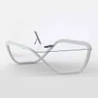 طاولة بيضاء بتصميم عصري مصنوعة من الزجاج وAdamantx® Continuum Viadurini