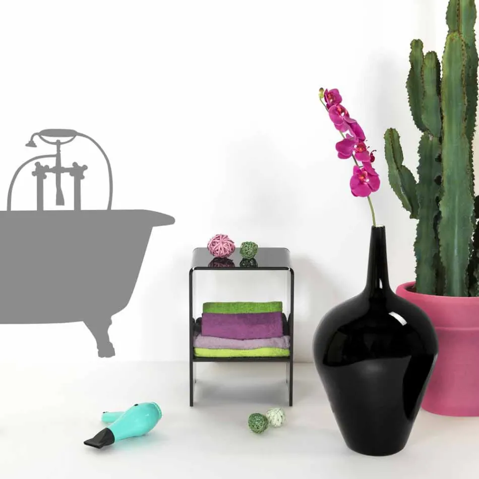 طاولة قهوة / طاولة جانبية سوداء معاصرة ميمي، صنع في إيطاليا Viadurini