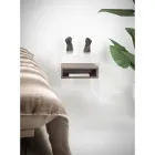 طاولة سرير جانبية قابلة لإعادة التدوير مصنوعة من زجاج شبكي شفاف وخشب - باسكولي Viadurini