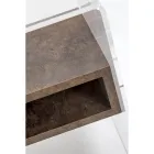 طاولة سرير جانبية قابلة لإعادة التدوير مصنوعة من زجاج شبكي شفاف وخشب - باسكولي Viadurini