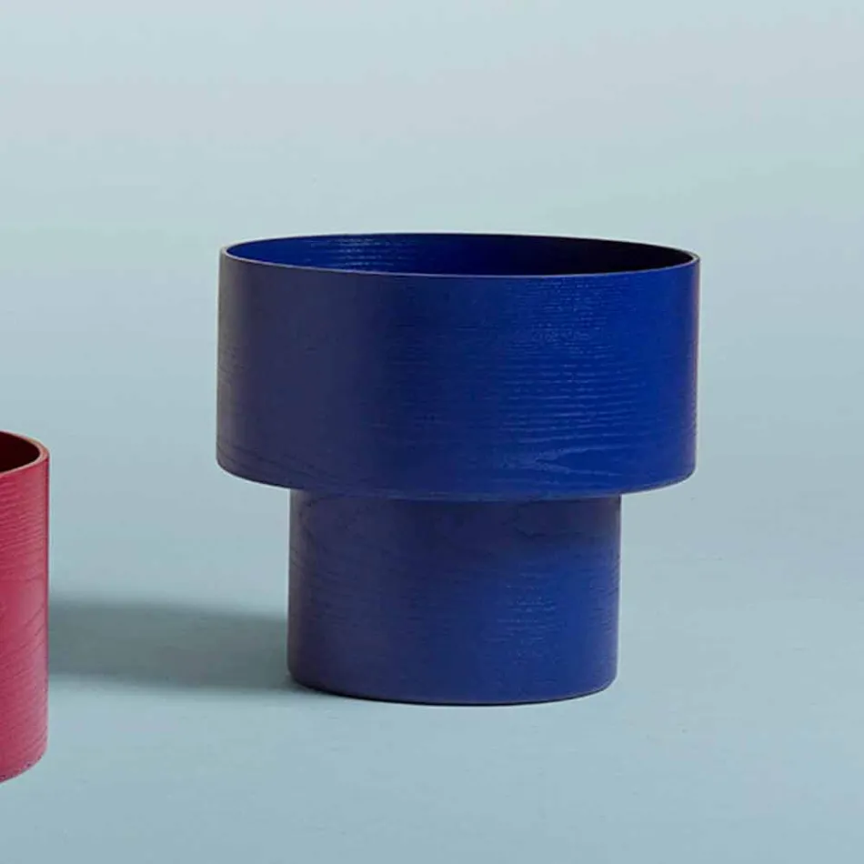 طاولة سرير مستديرة بتصميم عصري من خشب بوردو أو خشب أزرق - فيني Viadurini