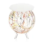 طاولة سرير جانبية متعددة الاستخدامات مصنوعة من زجاج شبكي ملون قابل لإعادة التدوير - باولوني Viadurini