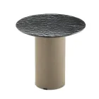 طاولة قهوة بقاعدة معدنية وسطح من المرآة أو الزجاج بقطر 45 سم - فلامينيا Viadurini