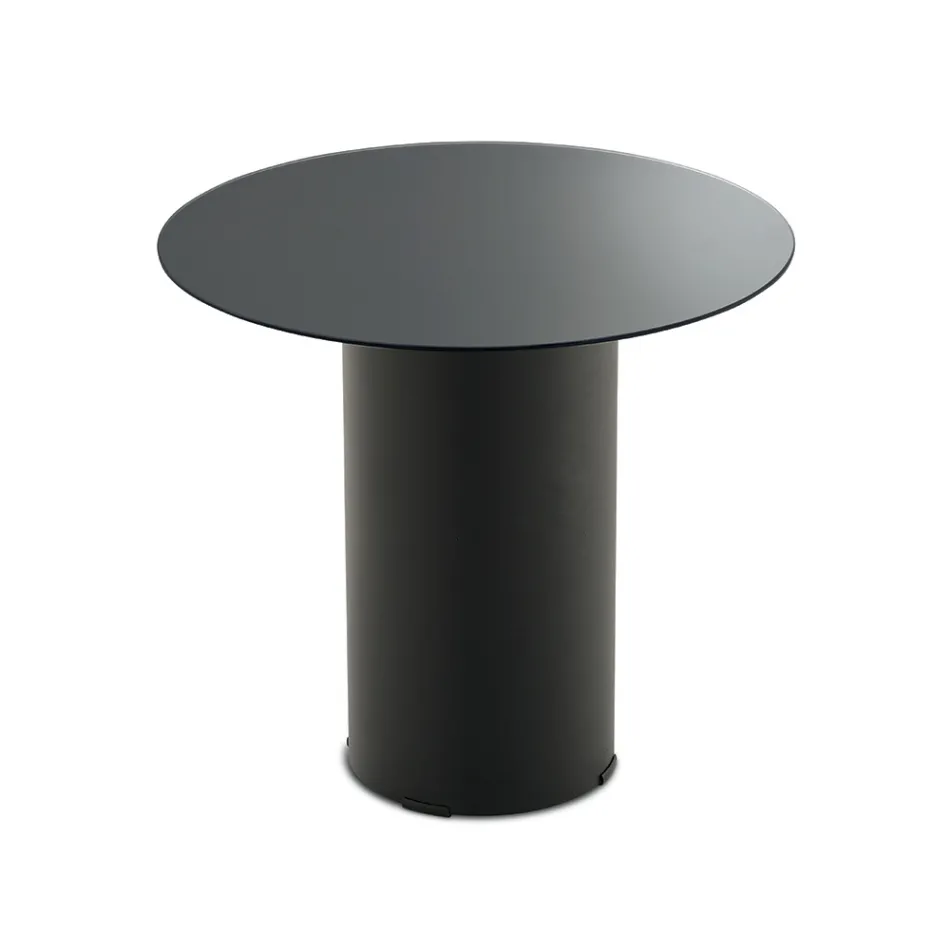 طاولة قهوة بقاعدة معدنية وسطح من المرآة أو الزجاج بقطر 45 سم - فلامينيا Viadurini