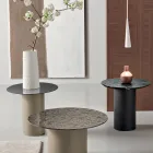 طاولة قهوة بقاعدة معدنية وسطح من المرآة أو الزجاج بقطر 45 سم - فلامينيا Viadurini