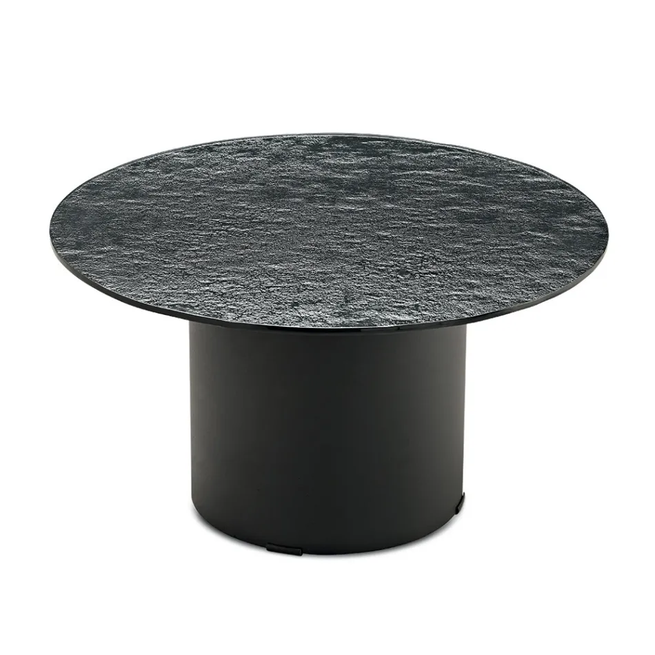 طاولة قهوة بقاعدة معدنية وسطح من المرآة أو الزجاج بقطر 60 سم - فلامينيا Viadurini