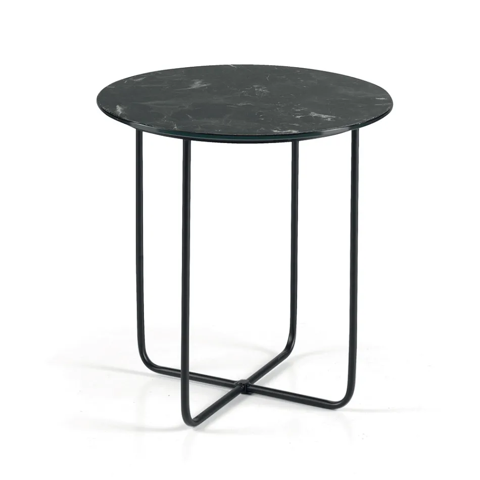 طاولة قهوة بمرآة وسطح سيراميك بتأثير الرخام، صنع في إيطاليا - جوستا Viadurini