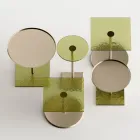 طاولة قهوة بسطح دائري من الزجاج أو المعدن، صنع في إيطاليا - أنكين Viadurini