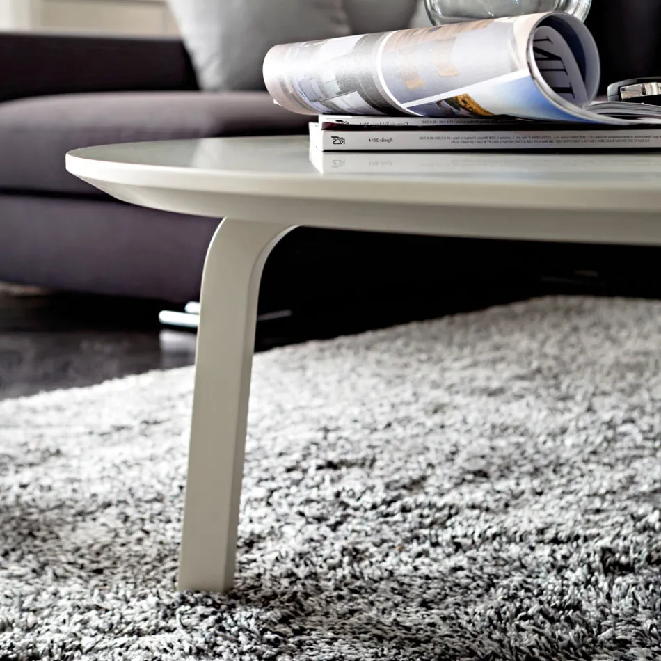 طاولة قهوة بسطح دائري من خشب إم دي إف مطلي، صنع في إيطاليا - توبيكو Viadurini