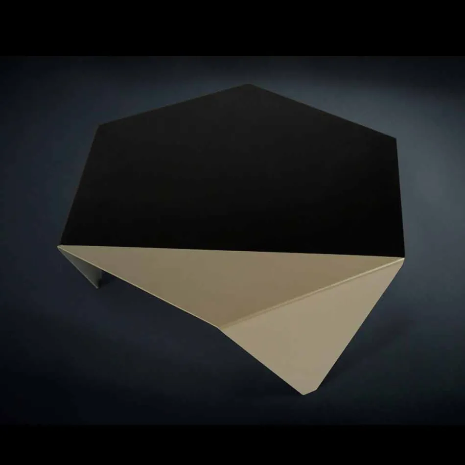 طاولة قهوة بتصميم معدني ثنائي اللون، قهوة مقطوعة بالليزر، كشكشة Viadurini