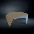 طاولة قهوة بتصميم معدني ثنائي اللون، قهوة مقطوعة بالليزر، كشكشة Viadurini