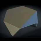 طاولة قهوة بتصميم معدني ثنائي اللون، قهوة مقطوعة بالليزر، كشكشة Viadurini