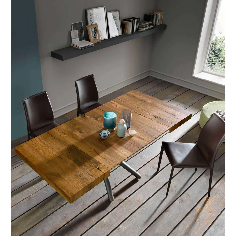 طاولة قهوة بتصميم قابل للتحويل من الخشب الإيطالي الصنع - فينسينزو Viadurini