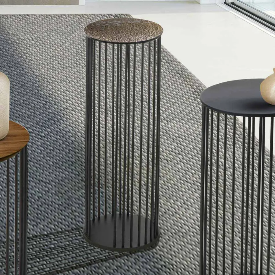 طاولة قهوة من الكريستال المزور والمعدن، صنع في إيطاليا - مونتيبيانكو Viadurini