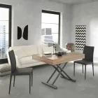 طاولة قهوة حديثة قابلة للتحويل مصنوعة من الخشب والمعدن، صنع في إيطاليا - فابيو Viadurini