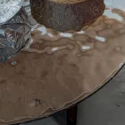 طاولة قهوة زجاجية دائرية لغرفة المعيشة، تصميم ٣ أحجام - إيمولاو Viadurini