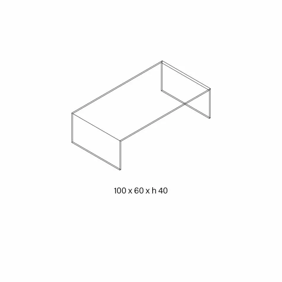 طاولة قهوة مستطيلة من الزجاج فائق الخفة، صنع في إيطاليا - نودينو Viadurini
