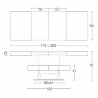 طاولة قهوة قابلة للتحويل مع سطح بتأثير الملاط، صنعت في إيطاليا - رومانسية Viadurini