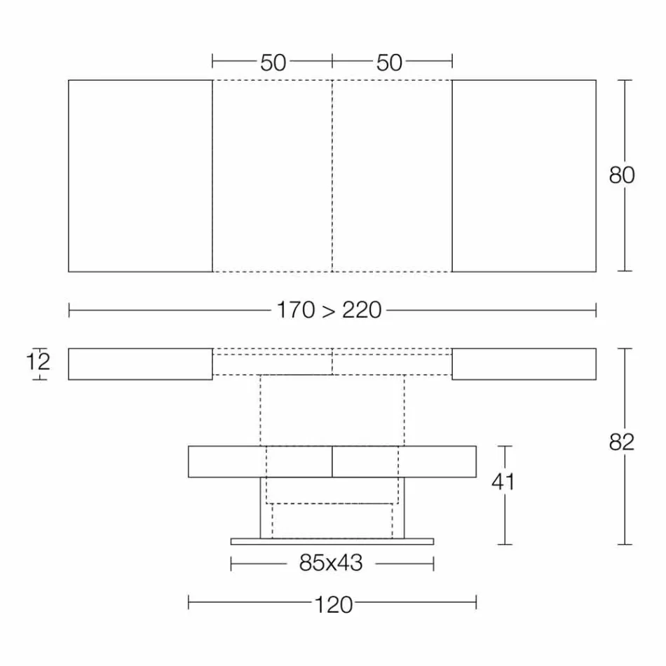 طاولة قهوة قابلة للتحويل مع سطح بتأثير الملاط، صنعت في إيطاليا - رومانسية Viadurini