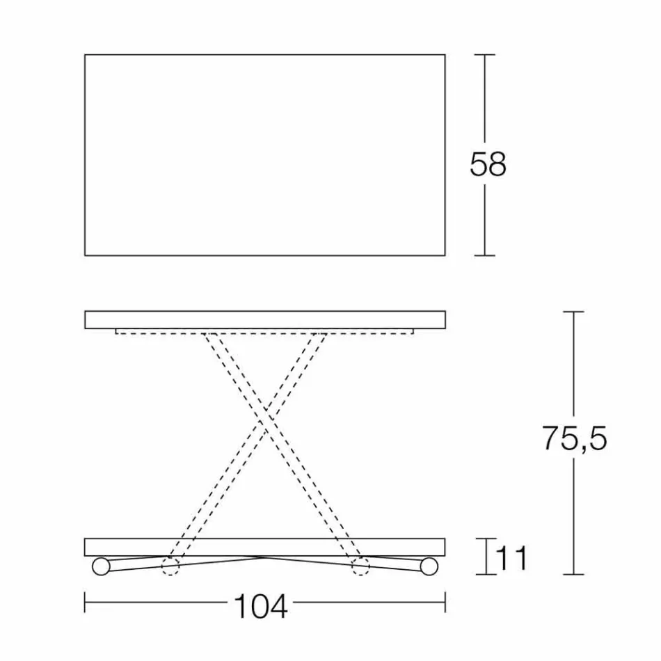طاولة قهوة قابلة للتحويل إلى طاولة مطبخ بتصميم إيطالي الصنع - جينيو Viadurini