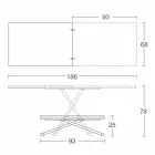 طاولة قهوة حديثة قابلة للتحويل مصنوعة من الخشب والمعدن في إيطاليا - غابري Viadurini