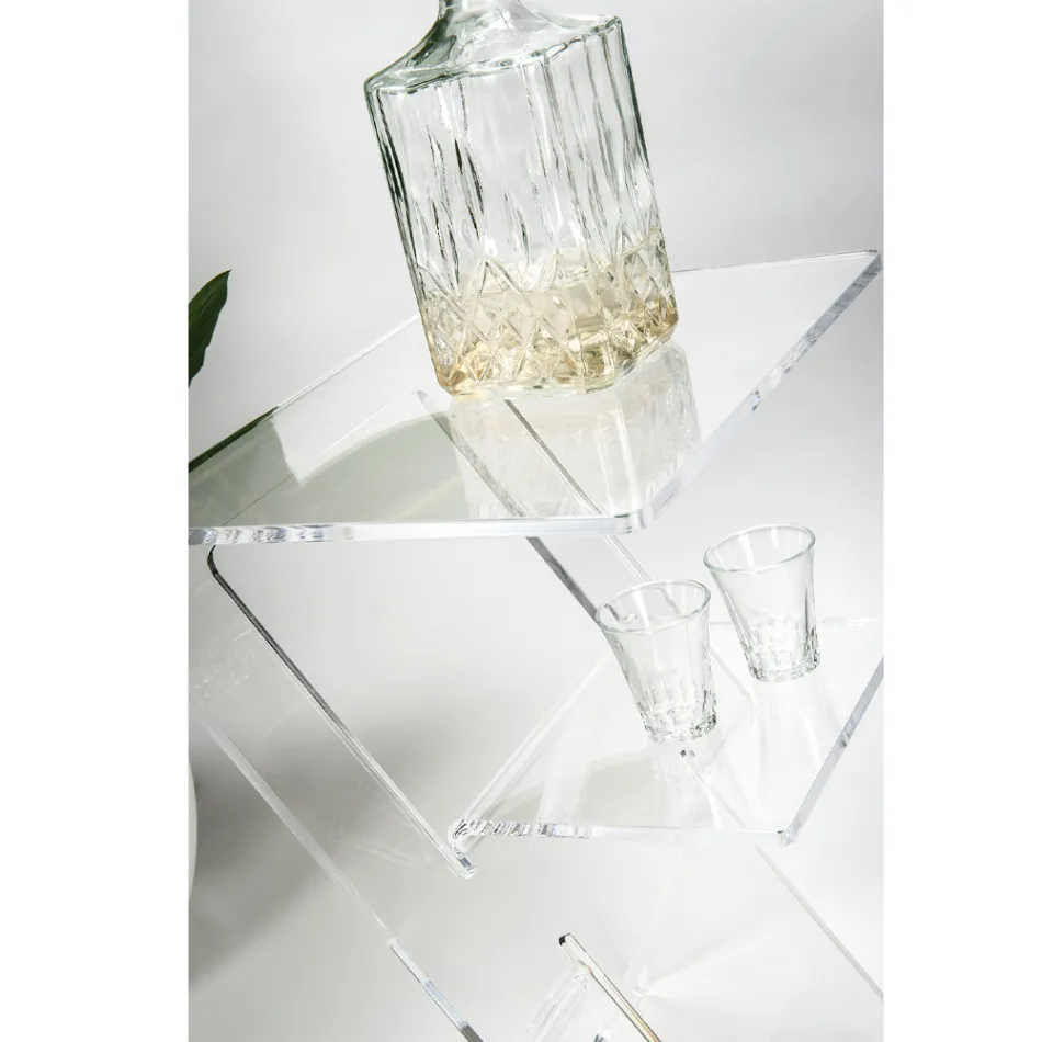 طاولة أريكة من زجاج شبكي شفاف للاستخدام الداخلي أو الخارجي - بلاتانو Viadurini