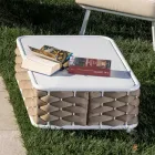 طاولة قهوة خارجية مصنوعة من الألومنيوم والقماش المنسوج يدويًا - رضا Viadurini