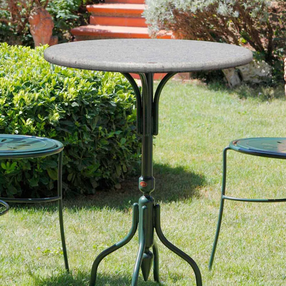 طاولة قهوة خارجية حجرية مصنوعة يدويًا في إيطاليا - ليفينو Viadurini