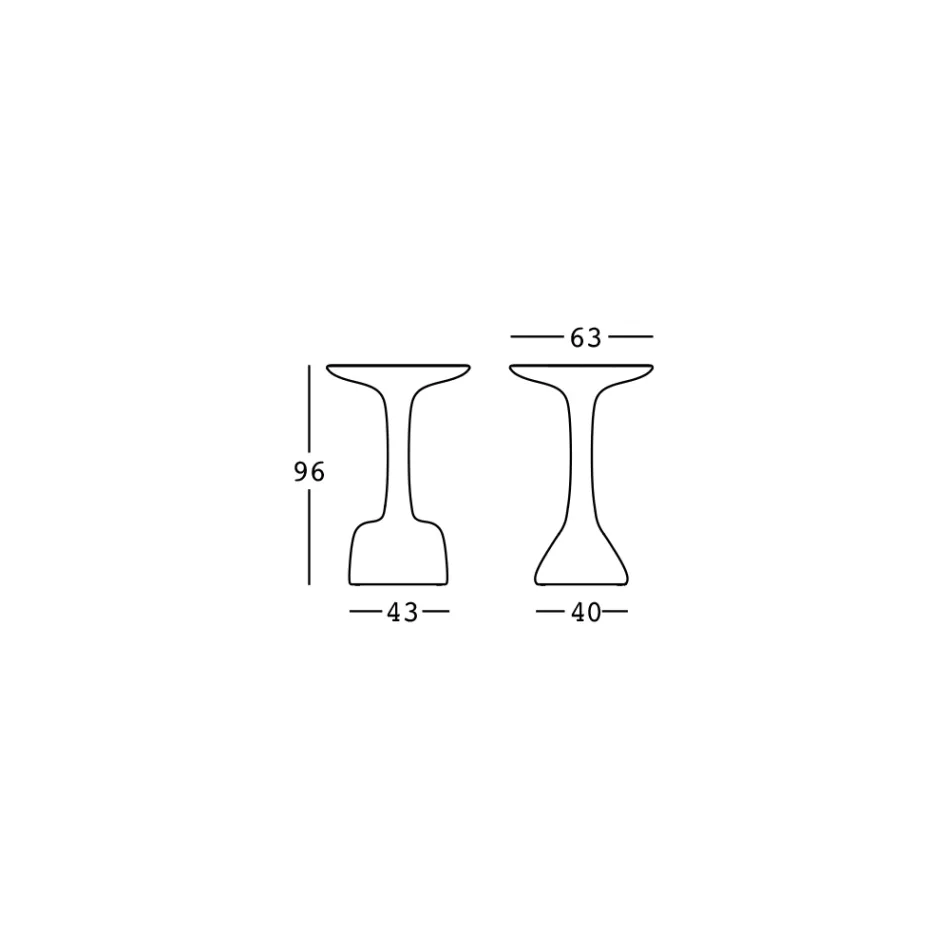 طاولة قهوة خارجية مصنوعة من البولي إيثيلين الملون 96 سم، صنع في إيطاليا - أوليفيتو Viadurini