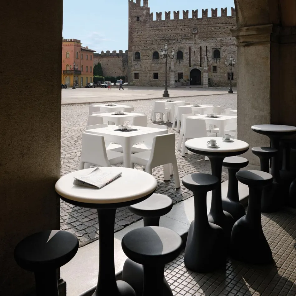 طاولة قهوة خارجية مصنوعة من البولي إيثيلين الملون 96 سم، صنع في إيطاليا - أوليفيتو Viadurini