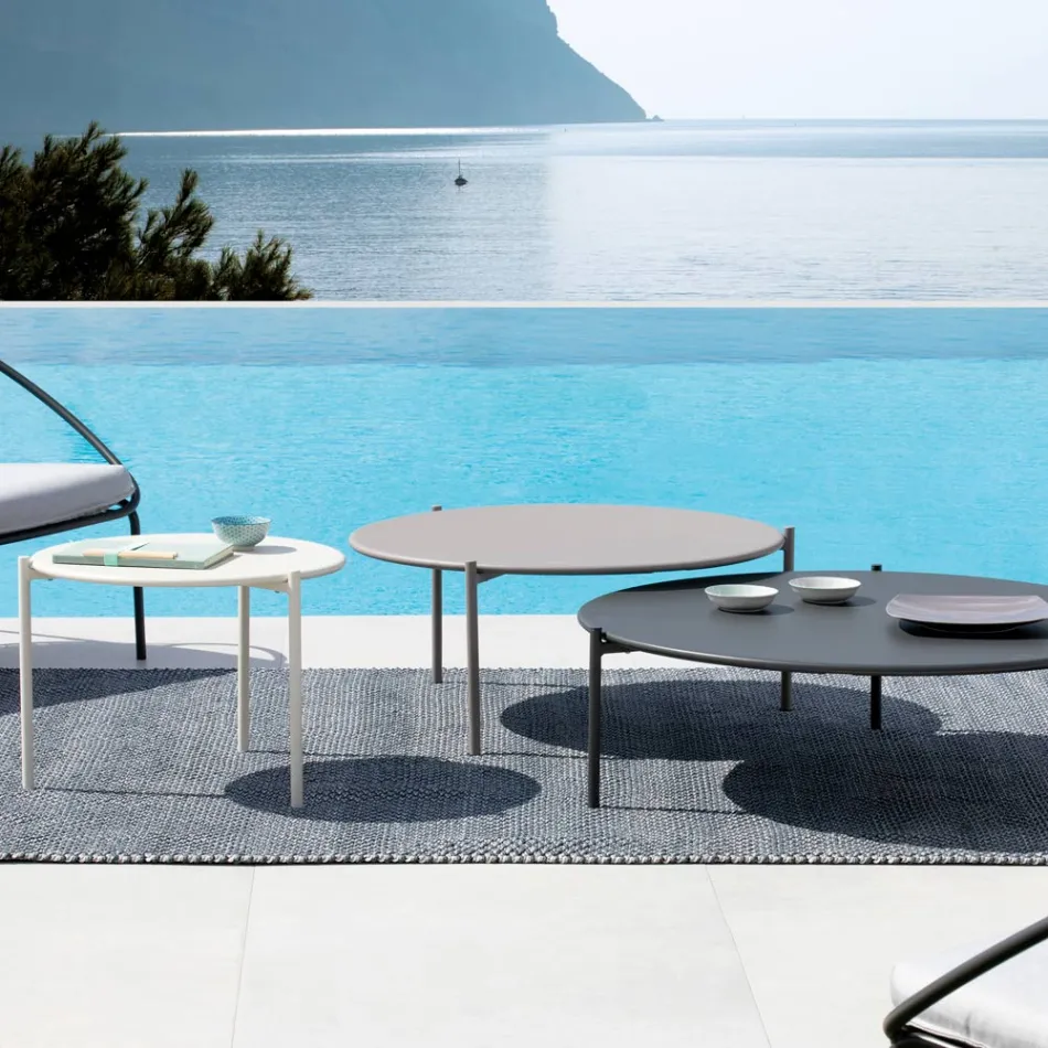 طاولة قهوة للحديقة مصنوعة من الفولاذ بأحجام مختلفة، صنعت في إيطاليا - سانسا Viadurini