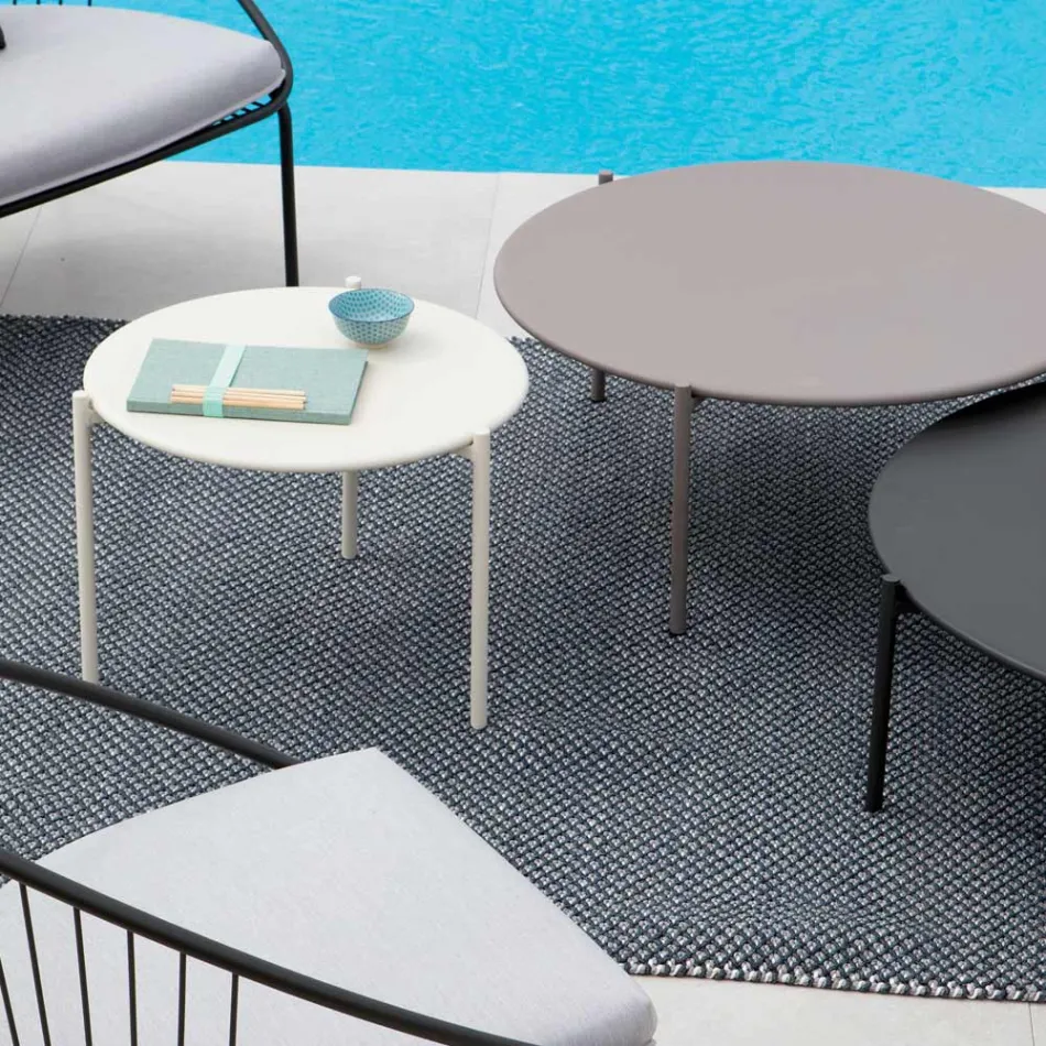 طاولة قهوة للحديقة مصنوعة من الفولاذ بأحجام مختلفة، صنعت في إيطاليا - سانسا Viadurini