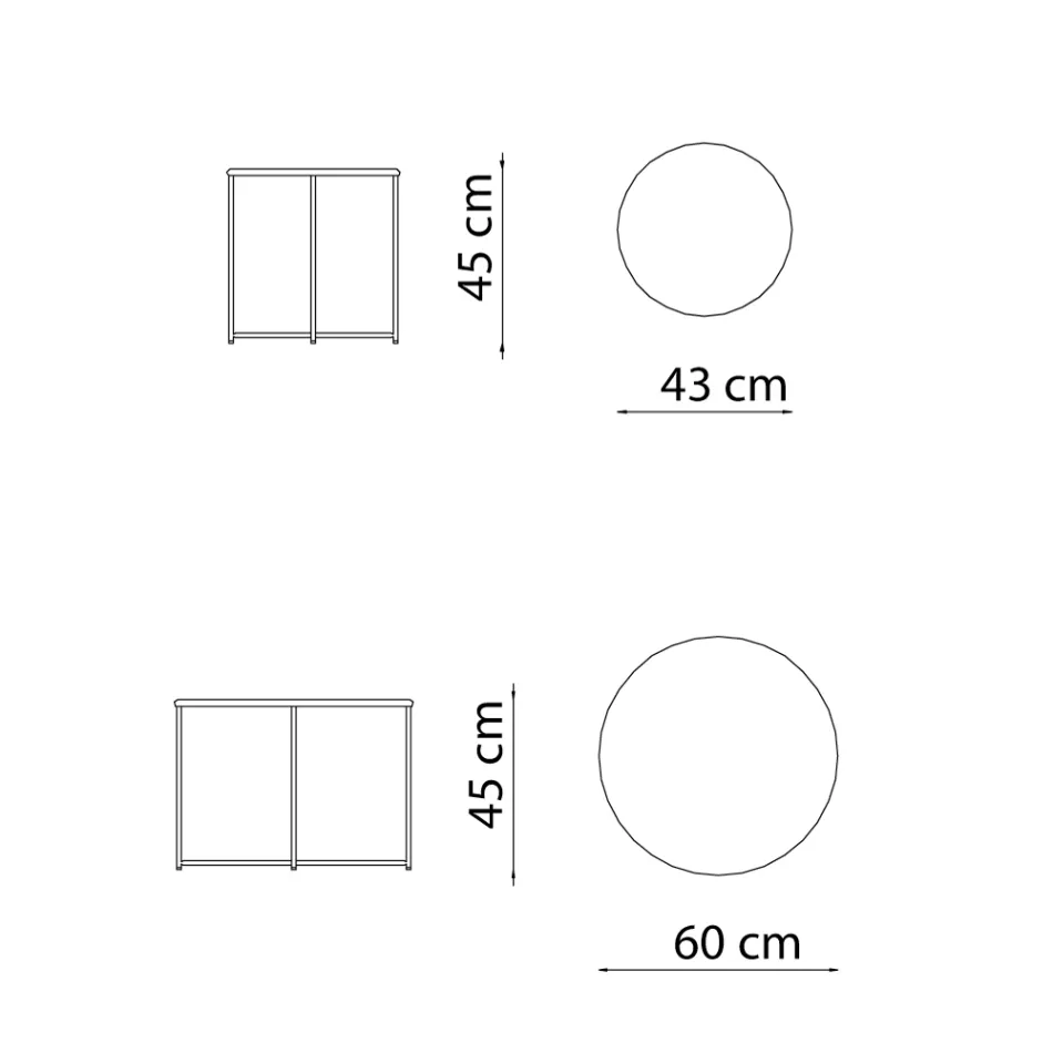 طاولة قهوة للحديقة من الفولاذ المجلفن بأحجام مختلفة، صنع في إيطاليا - بريين Viadurini