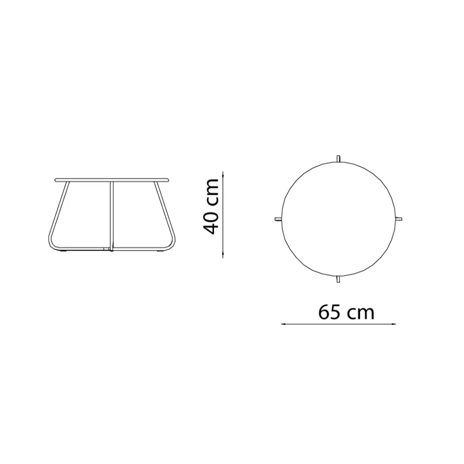 طاولة قهوة للحديقة مصنوعة من الفولاذ المجلفن في إيطاليا - بريين Viadurini
