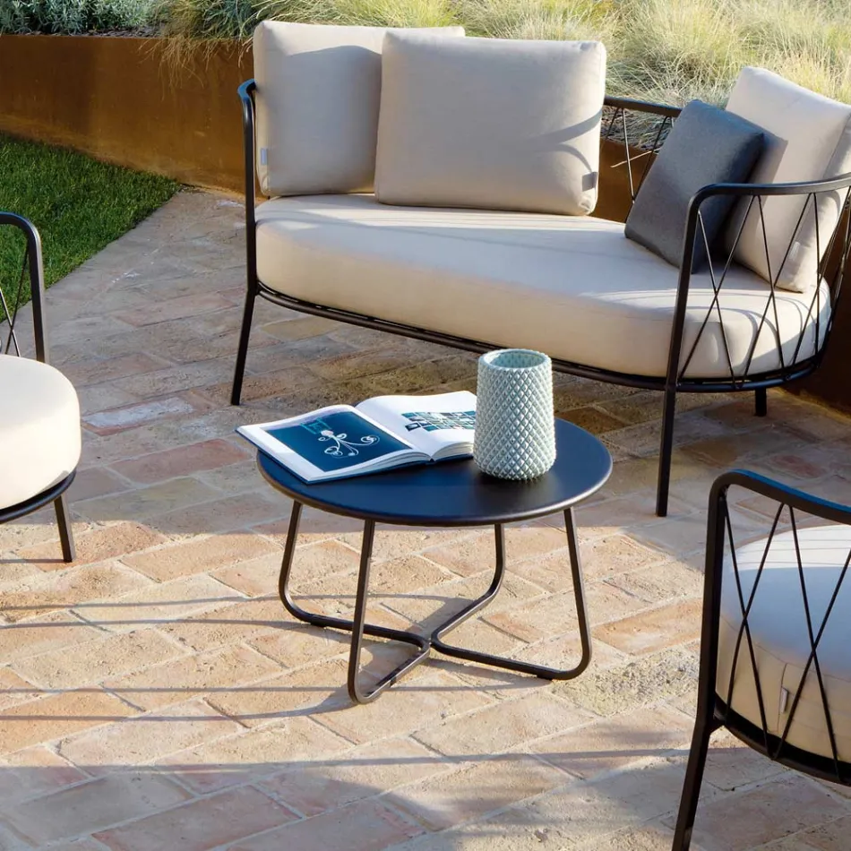 طاولة قهوة للحديقة مصنوعة من الفولاذ المجلفن في إيطاليا - بريين Viadurini