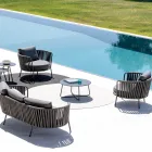 طاولة قهوة للحديقة مصنوعة من الفولاذ المجلفن في إيطاليا - بريين Viadurini