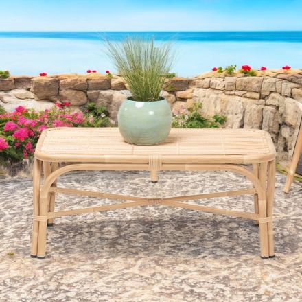 طاولة قهوة للحديقة مصنوعة من الألومنيوم والبولي راتان - إليد Viadurini