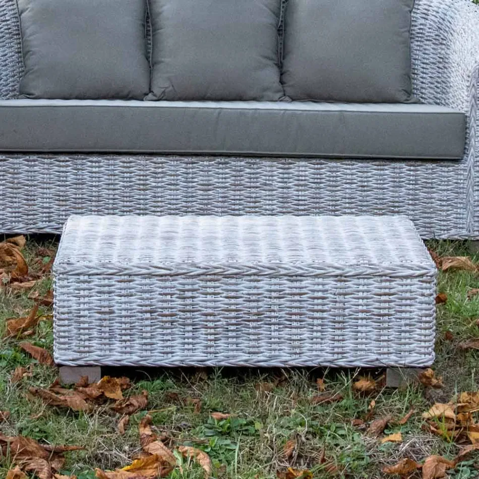 طاولة قهوة للحديقة مصنوعة من الألياف الطبيعية من Kubù - Isildur Viadurini