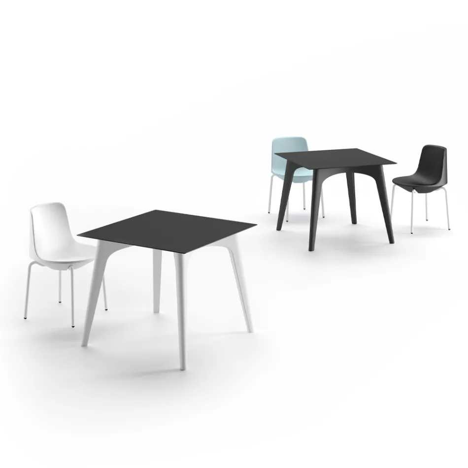 طاولة قهوة للحديقة مصنوعة من HPL والبولي إيثيلين، صنع في إيطاليا - ريزيا Viadurini