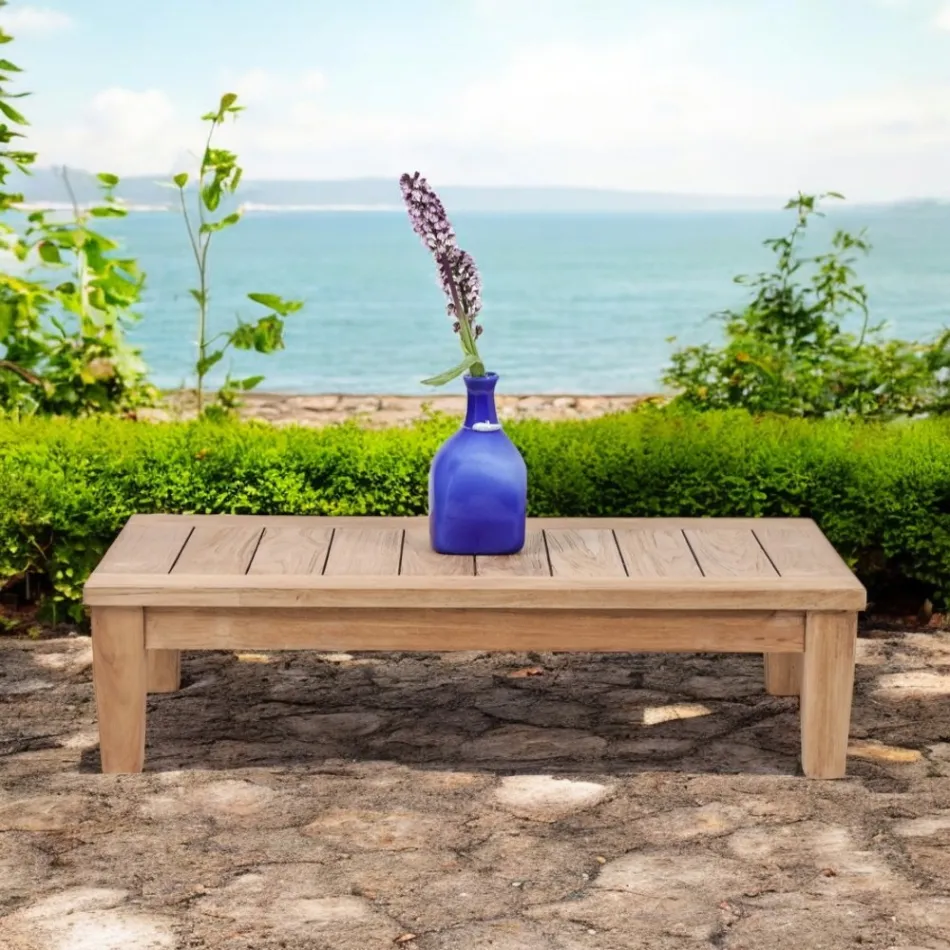 طاولة قهوة للحديقة من خشب الساج الطبيعي - أرتيس Viadurini