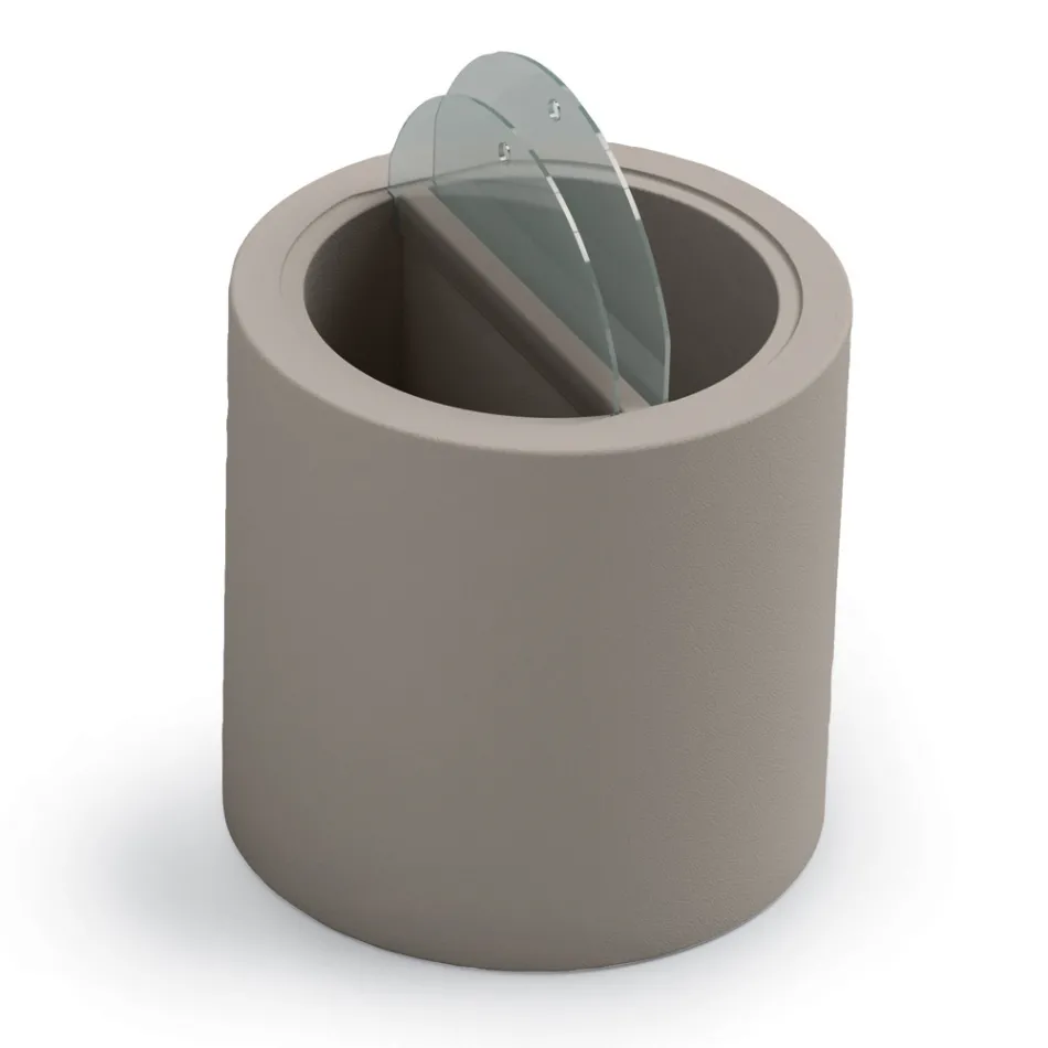 طاولة قهوة للحديقة مصنوعة من البولي إيثيلين مع حاوية، صنعت في إيطاليا - ستراكو Viadurini